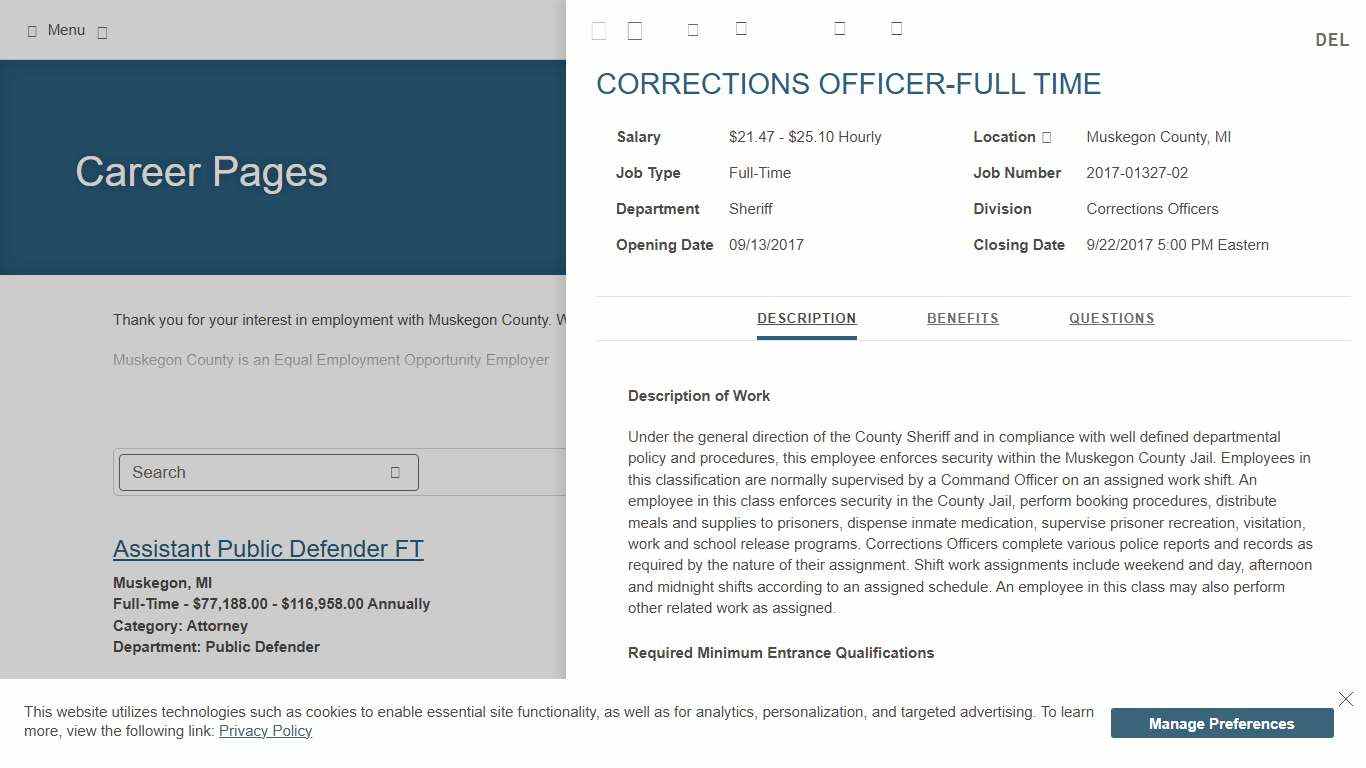 corrections-officer-full-time | Job Details tab | Career Pages